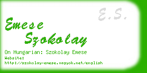 emese szokolay business card